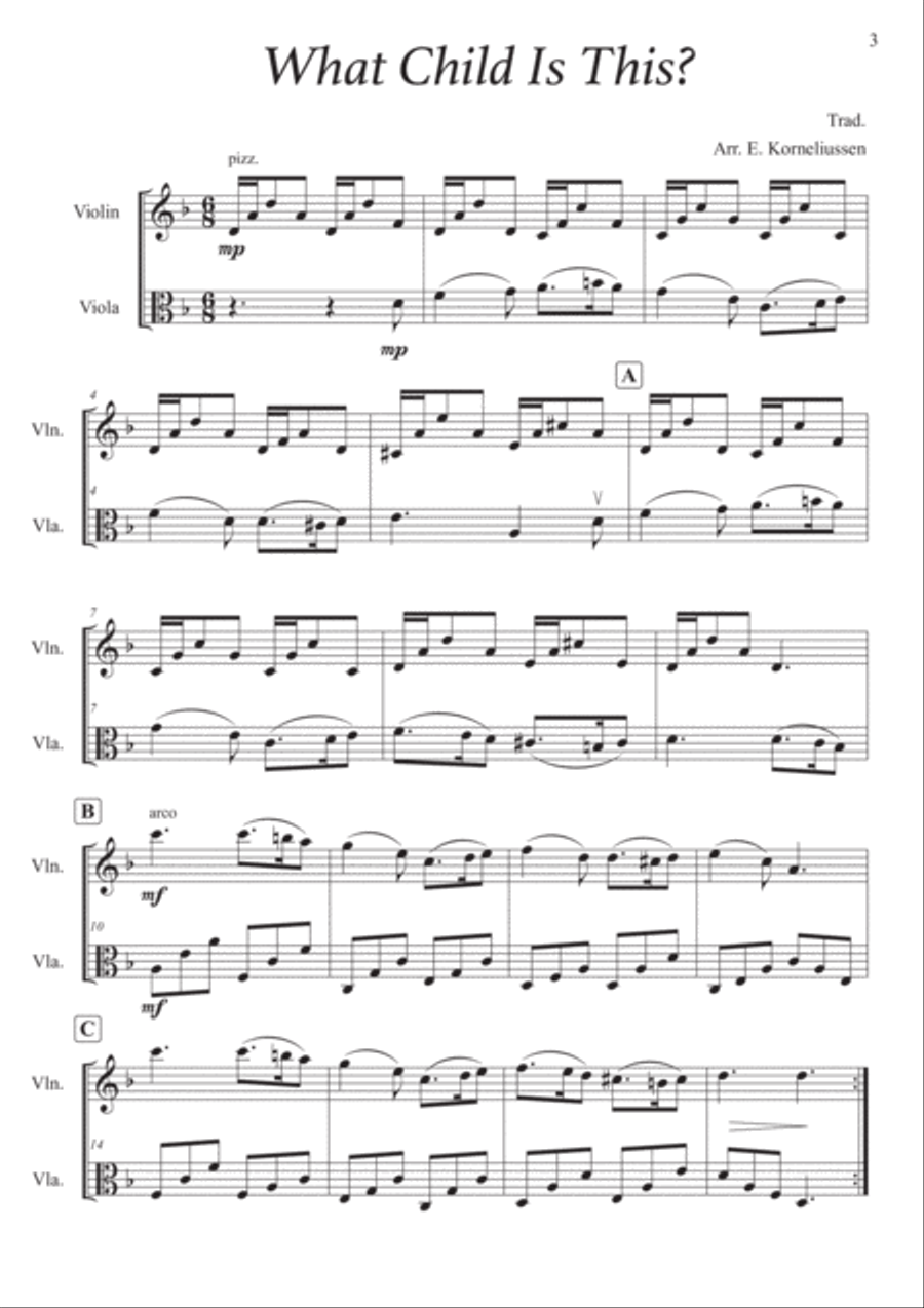 The Christmas Duet Book - 20 Christmas Carols For Violin and Viola String Duet scores gallery preview page 3
