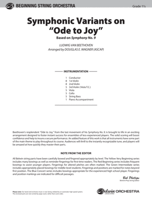 Book cover for Symphonic Variants on Ode to Joy: Score