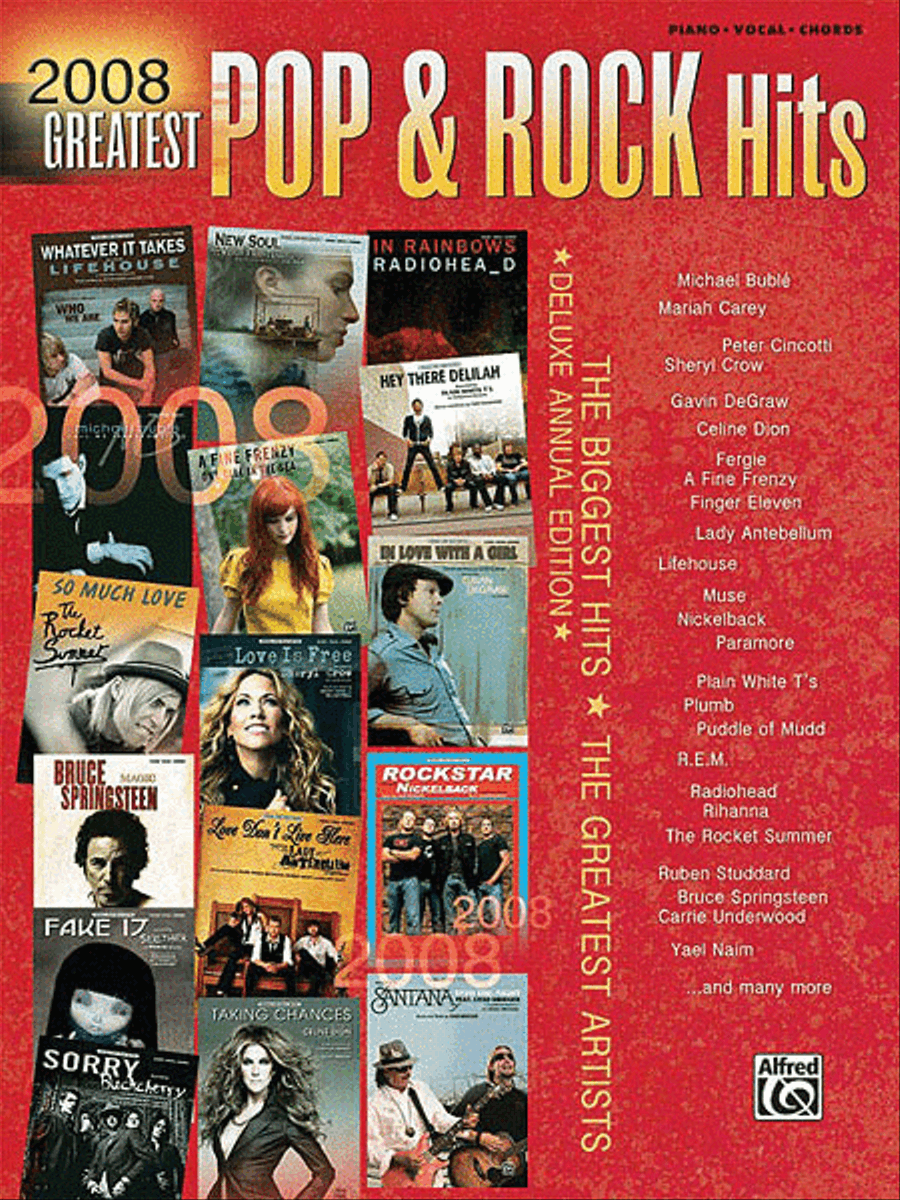 2008 Greatest Pop & Rock Hits Piano, Vocal, Guitar scores gallery preview page 1