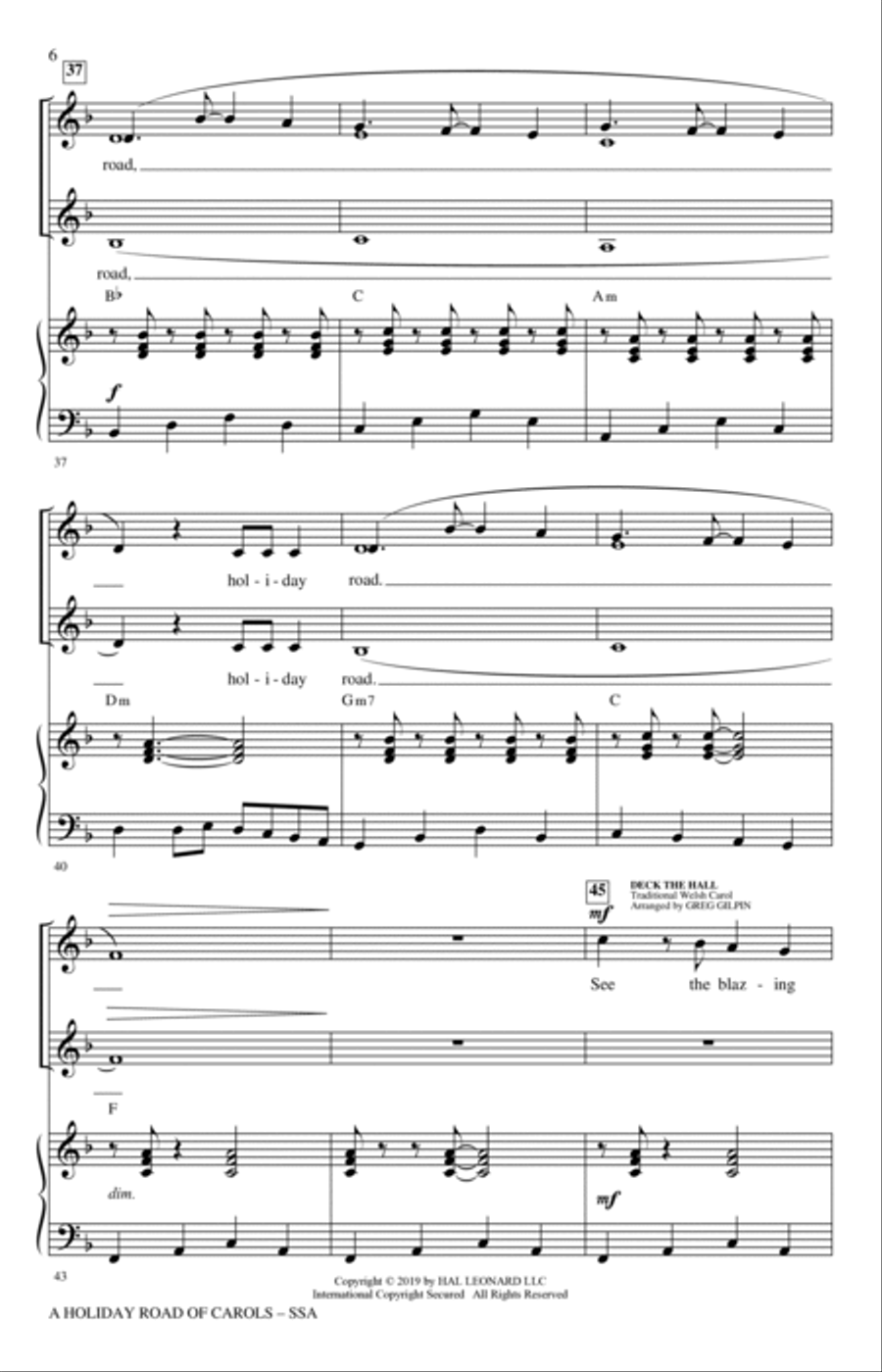 A Holiday Road of Carols SSA scores gallery preview page 5