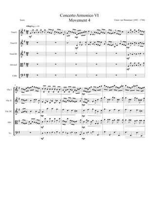 Wassenaer (1692 - 1766) - Concerto Armonico VI - Movement 4 / strings
