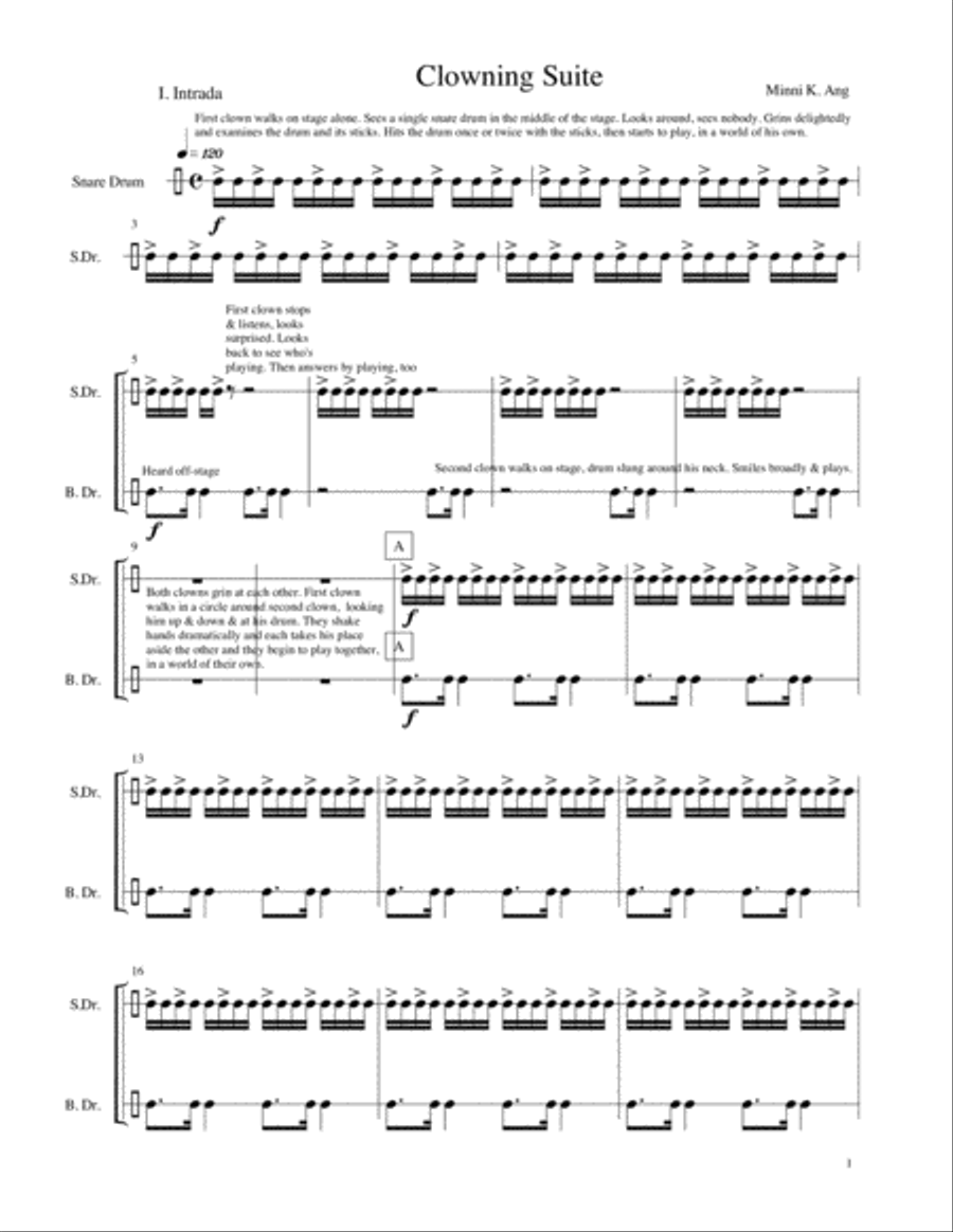 Clowning Suite Percussion Ensemble scores gallery preview page 1
