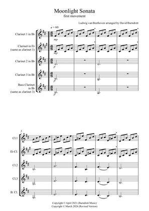 Book cover for Moonlight Sonata (1st movement) for Mixed Clarinet Trio