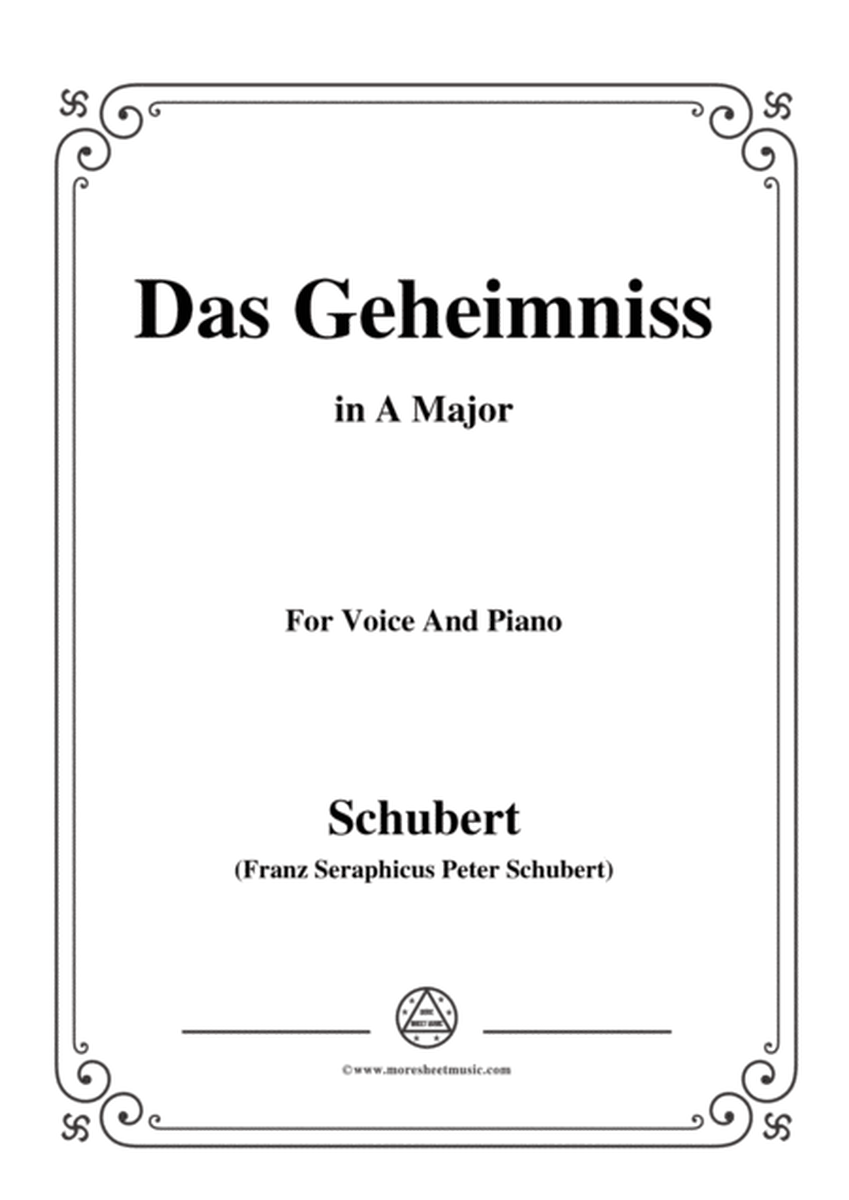 Schubert-Das Geheimniss,Op.173 No.2,in A Major,for Voice&Piano image number null