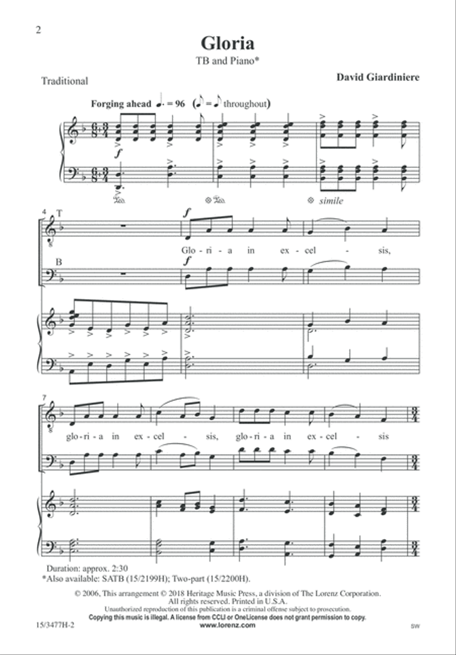 Gloria Gloria TB scores gallery preview page 2