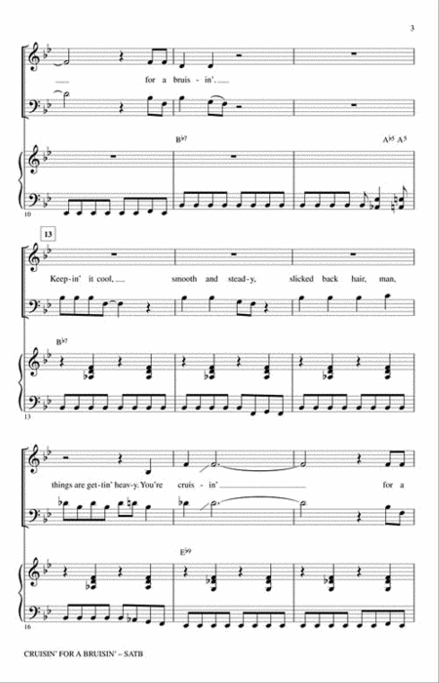Cruisin' for a Bruisin' 4-Part scores gallery preview page 3