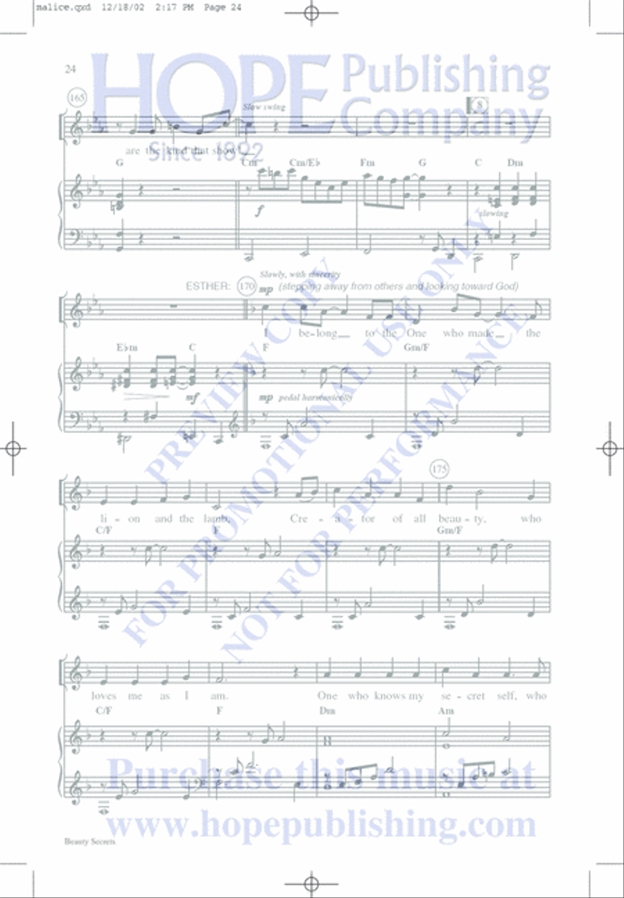 Malice in the Palace Unison Choir scores gallery preview page 24