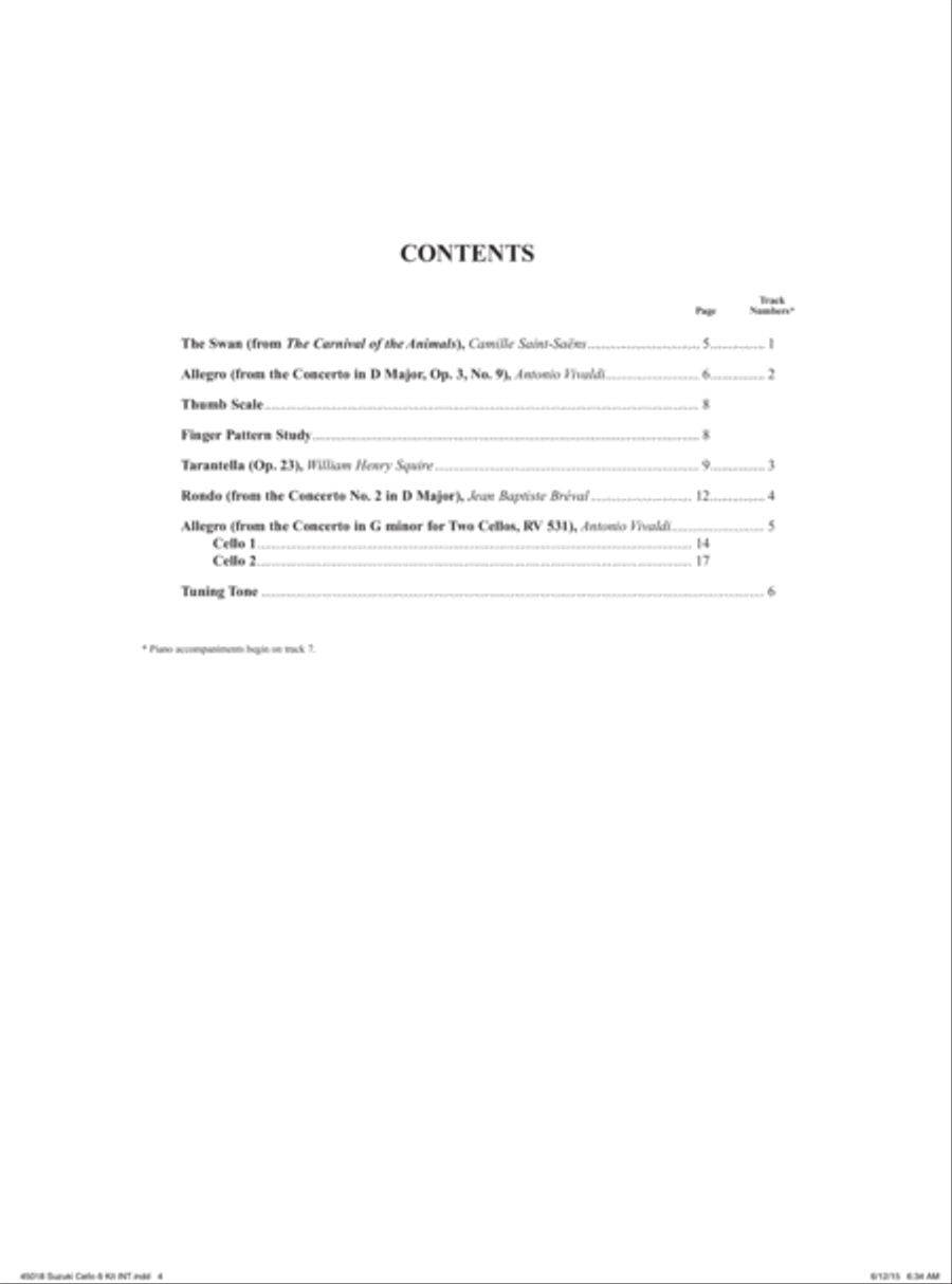Suzuki Cello School, Volume 6 String Methods scores gallery preview page 8