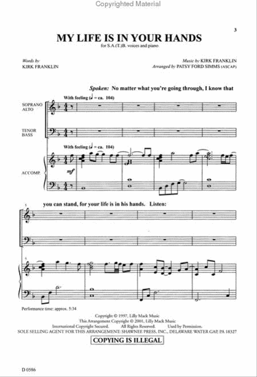 My Life Is in Your Hands SA scores gallery preview page 2