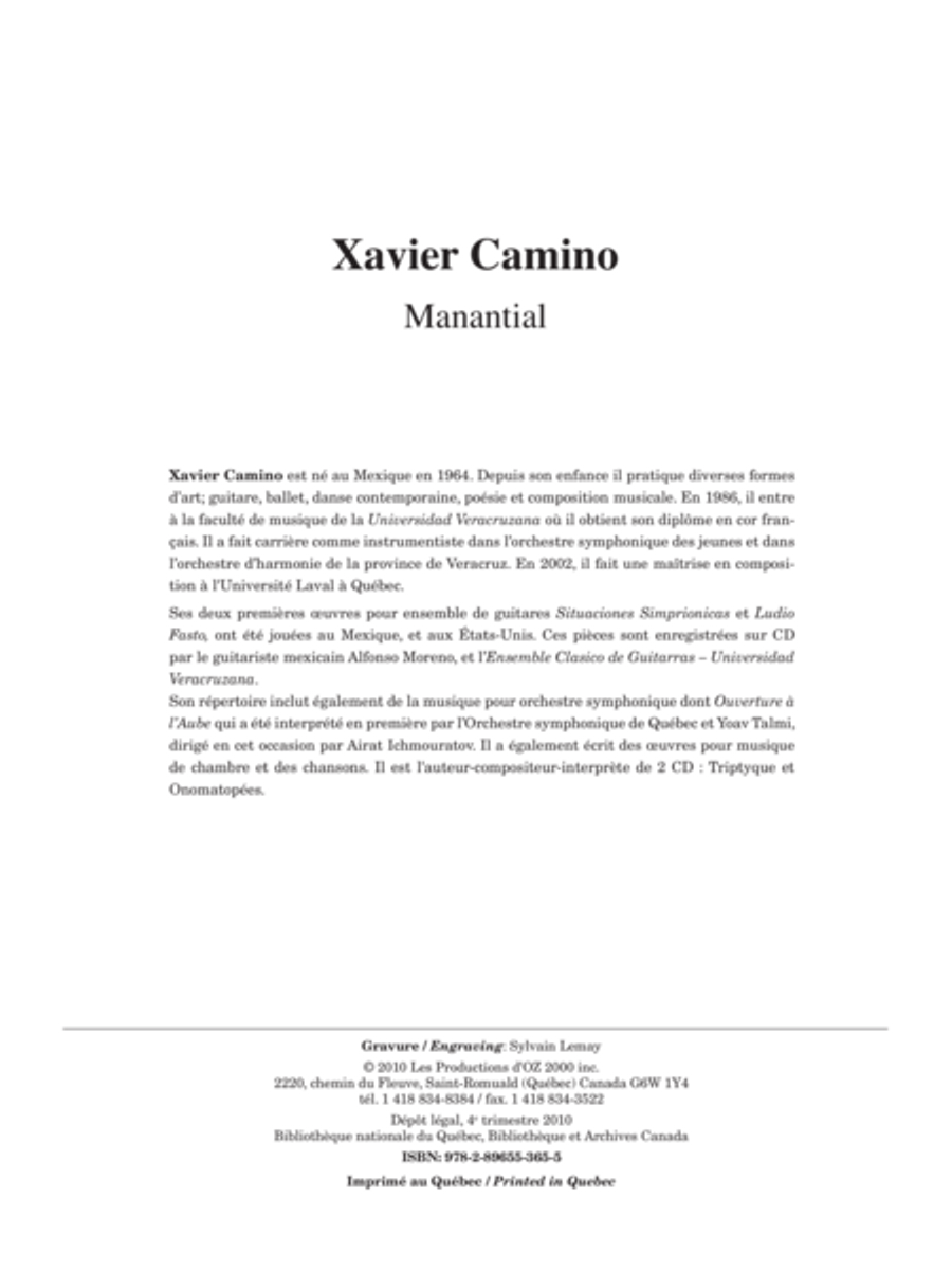 Manantial Oboe scores gallery preview page 1