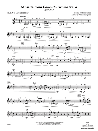 Musette from Concerto Grosso No. 6: Violin 2 Concertino
