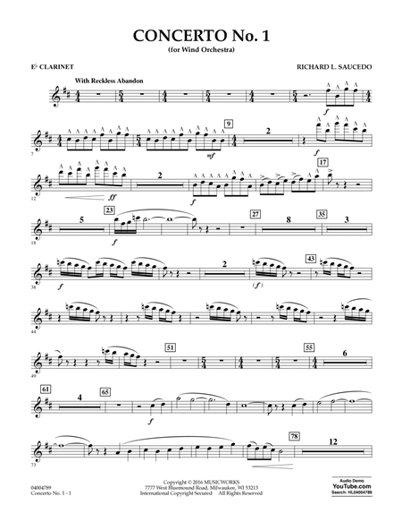 Concerto No. 1 (for Wind Orchestra) - Eb Clarinet