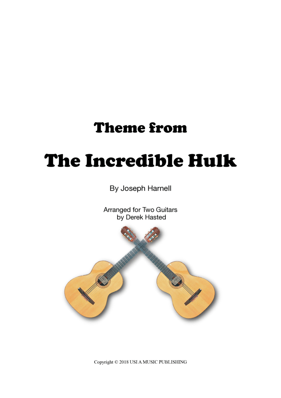 Theme From The Incredible Hulk Guitar scores gallery preview page 1