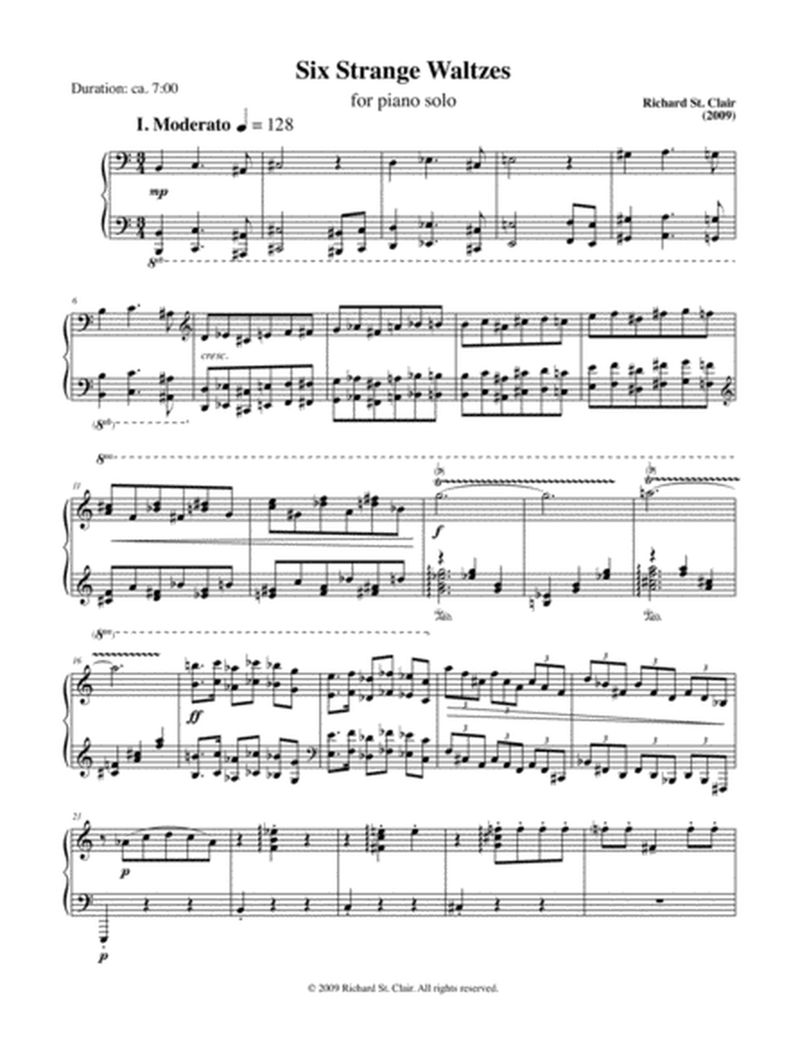 Six Strange Waltzes for Solo Piano image number null