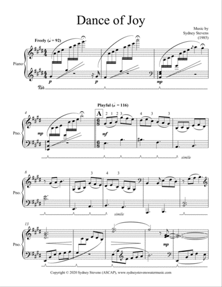 Dance of Joy Piano Solo scores gallery preview page 2