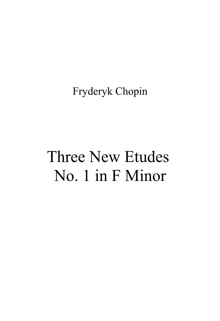 Three New Etudes No. 1 in F Minor Piano Method scores gallery preview page 1