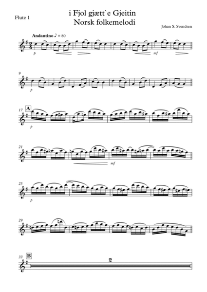 Norwegian folk song for 4 mixed flute intermidiat image number null