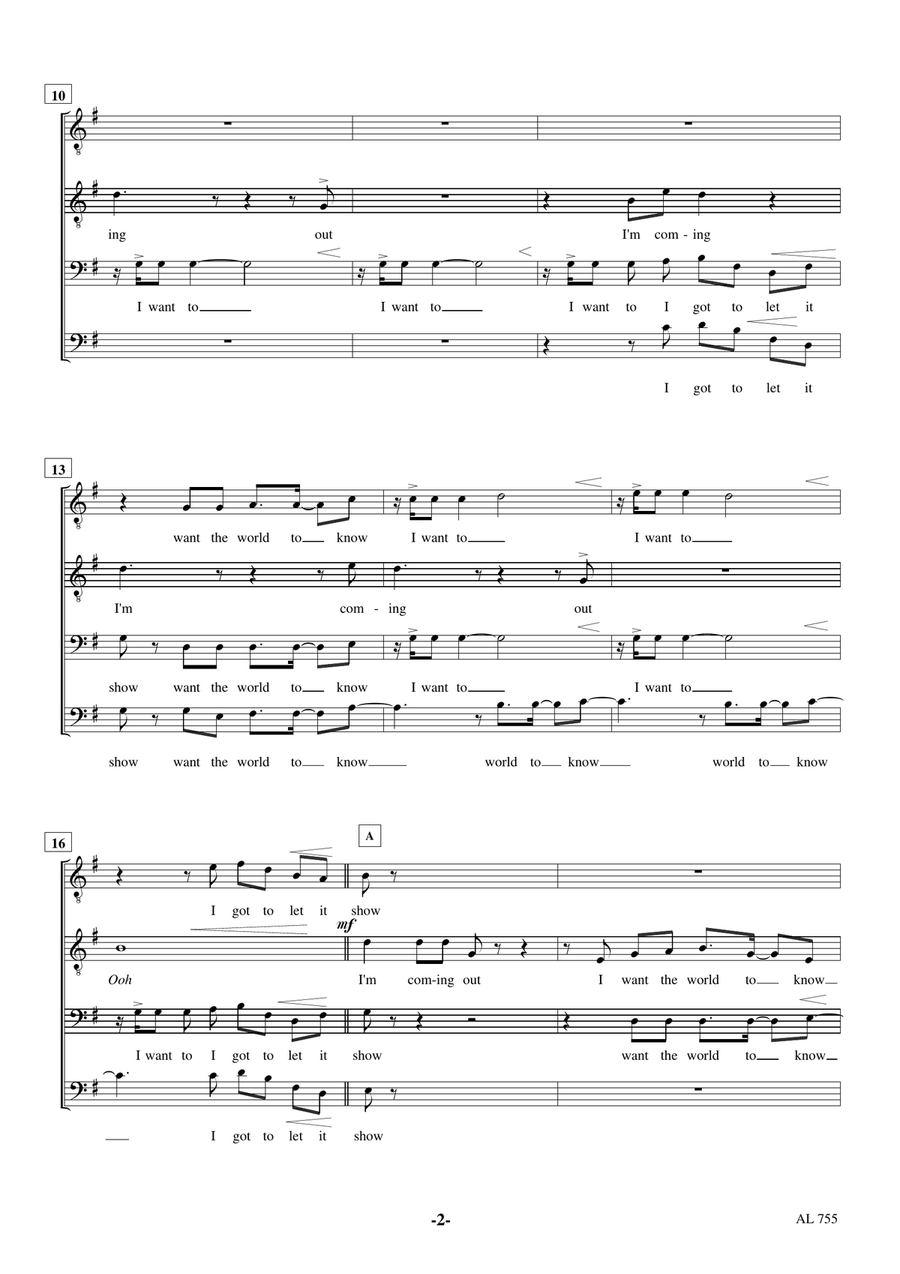 I'm Coming Out TTBB scores gallery preview page 2