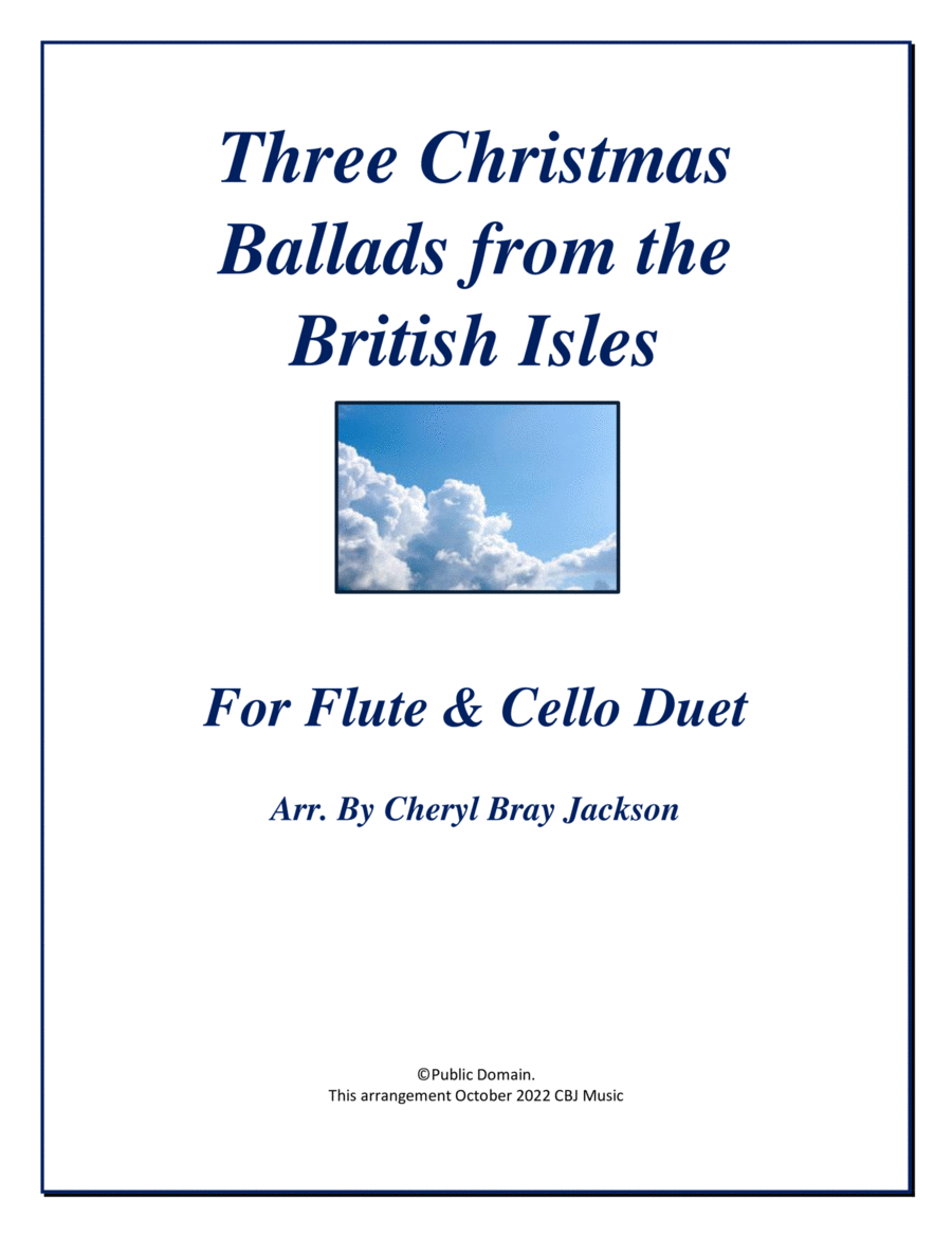 Three Christmas Ballads from the British Isles Flute scores gallery preview page 1