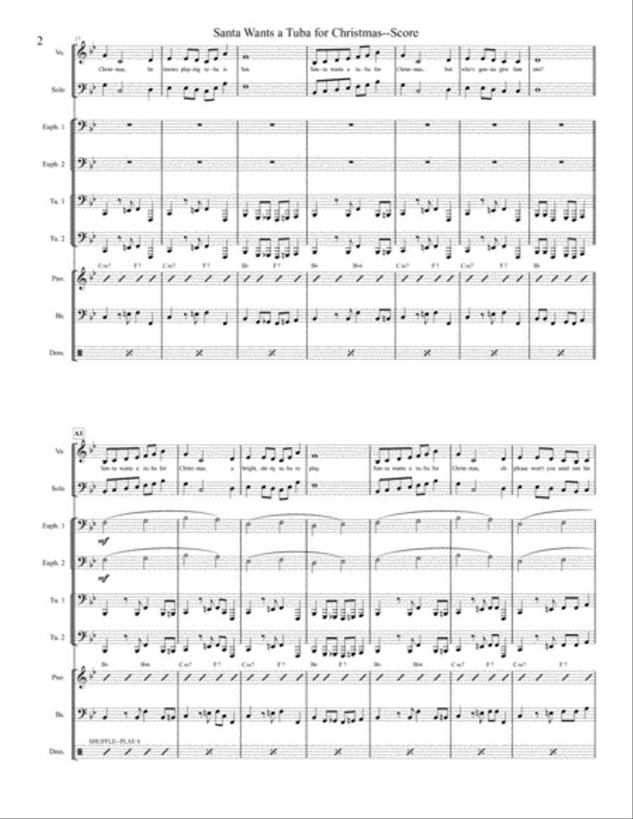 Santa Wants A Tuba For Christmas - Original Recorded Version Small Ensemble scores gallery preview page 2