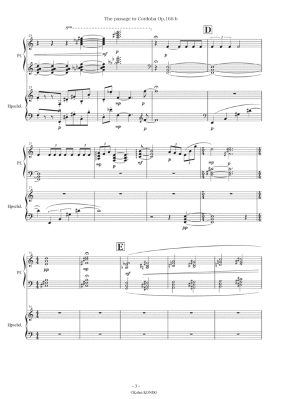 The passage to Cordoba Op.166b Version for cembalo and piano Chamber Music scores gallery preview page 4