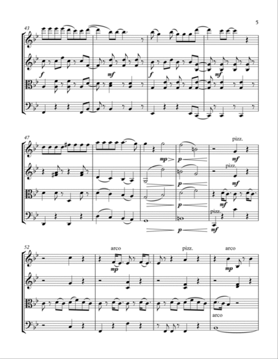 Cry For Me String Quartet scores gallery preview page 5