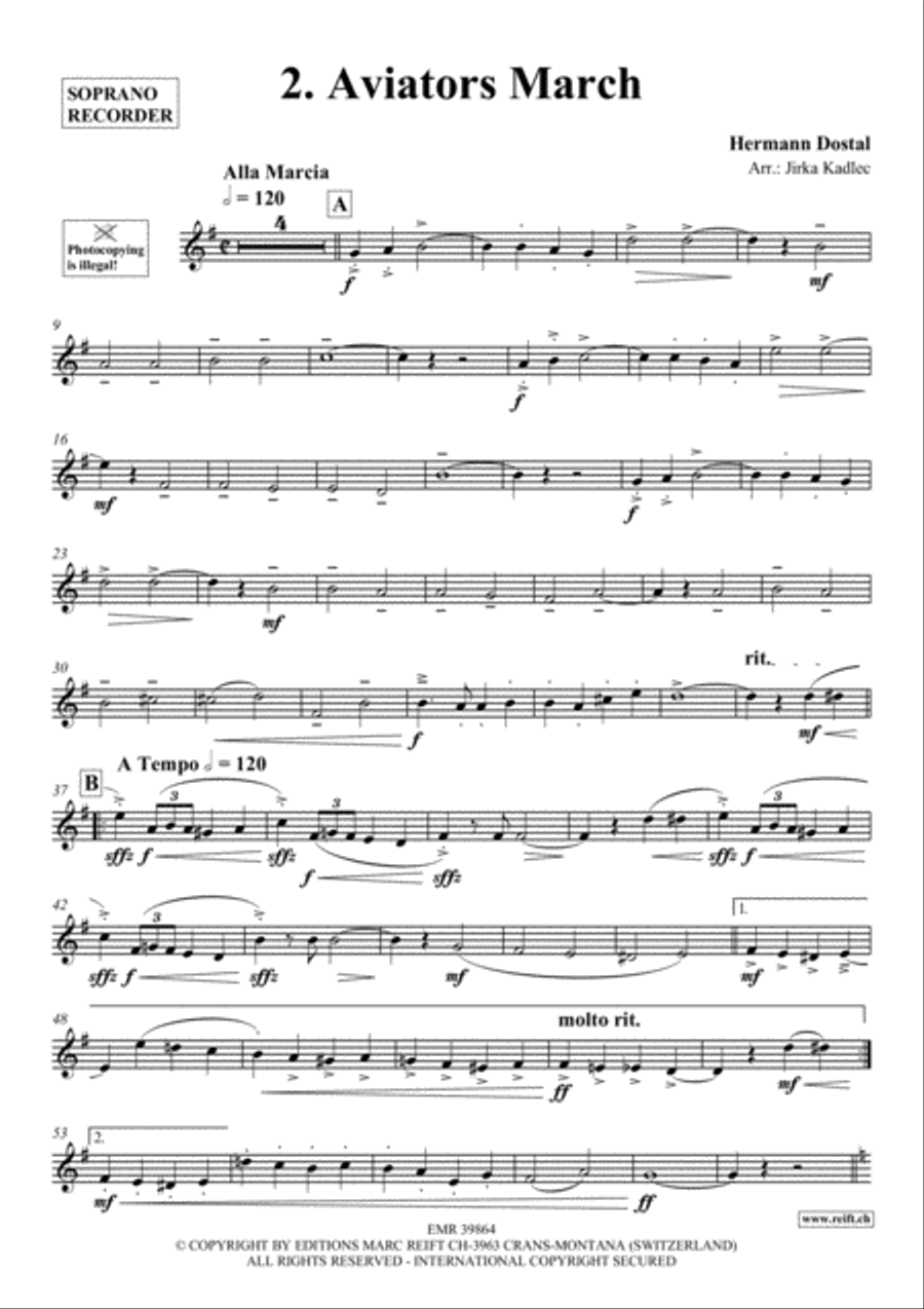 10 Greatest Famous Marches Soprano Recorder scores gallery preview page 3