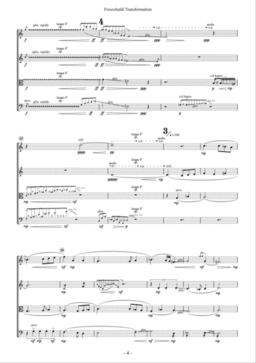 Frescobaldi Transformation (Score) String Quartet scores gallery preview page 4
