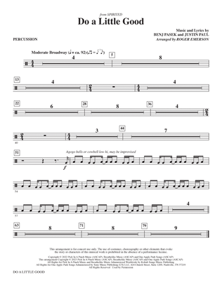 Do A Little Good (from Spirited) (arr. Roger Emerson) - Percussion