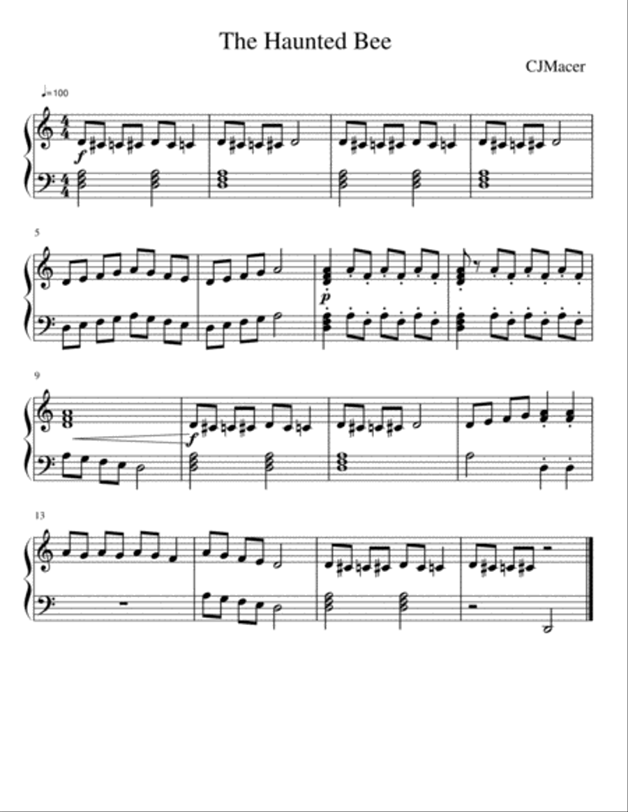 The Haunted Bee Piano Method scores gallery preview page 1