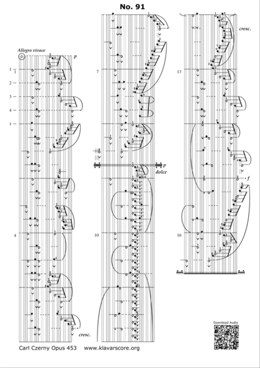 Czerny's 110 Easy and Progressive Exercises Opus 453 Exercise 89-110 transcribed to KlavarScore (A4) Piano Method scores gallery preview page 5