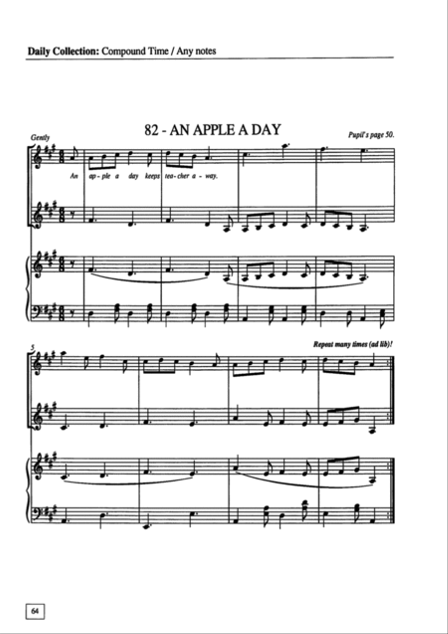 Daily Collection: Collections for Violin Volume 8 - ACCOMPANIMENT String Duet scores gallery preview page 6