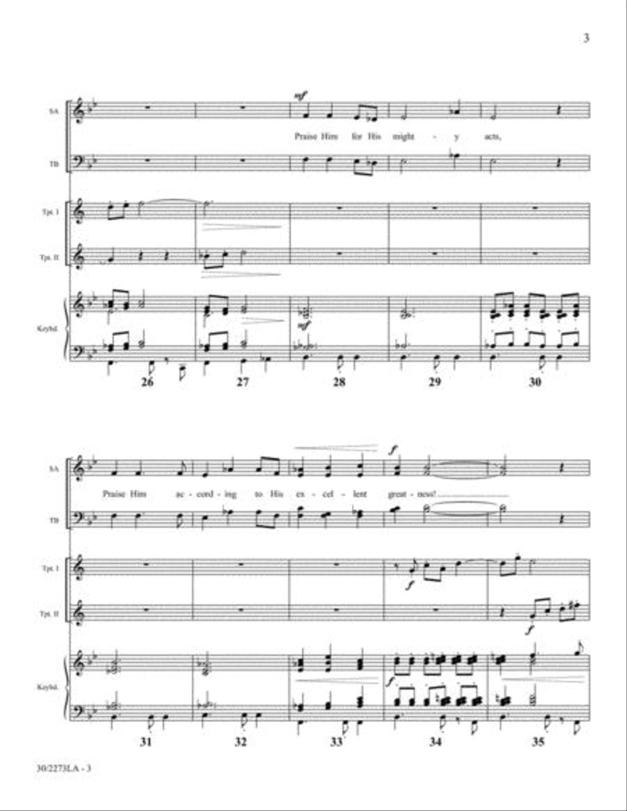 The High Praises of God - 2 Trumpets Score and Parts Choir scores gallery preview page 3