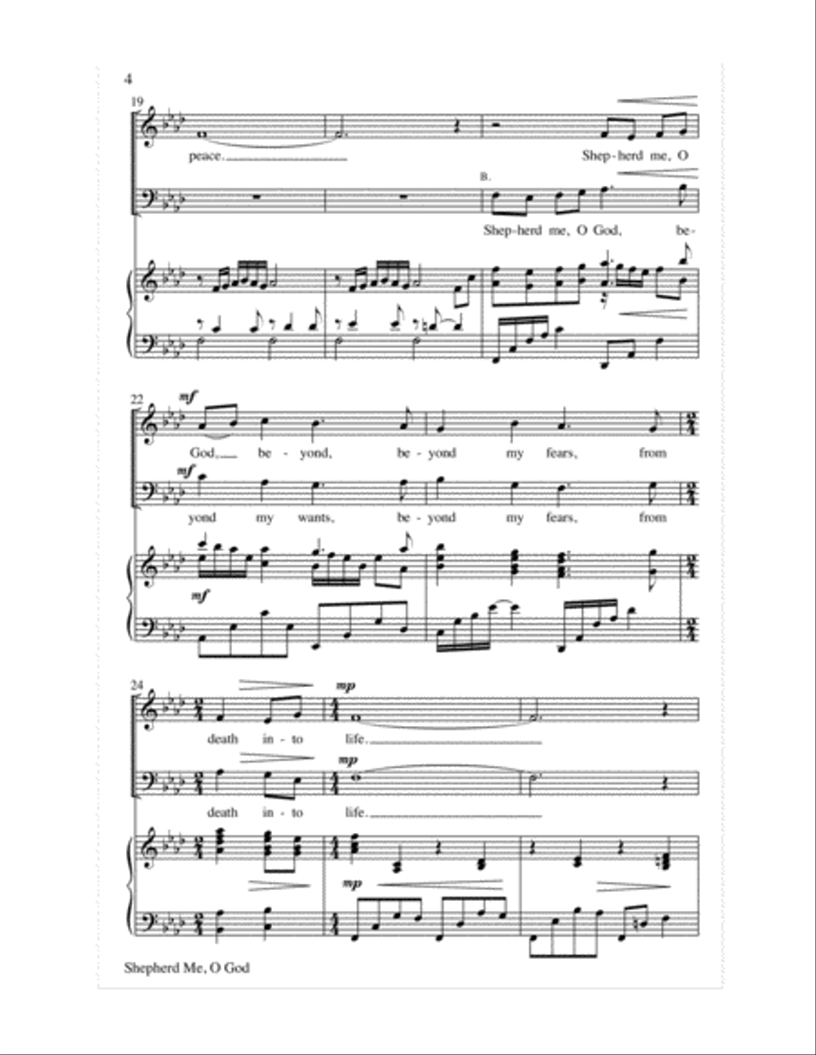 Shepherd Me, O God 3-Part scores gallery preview page 4