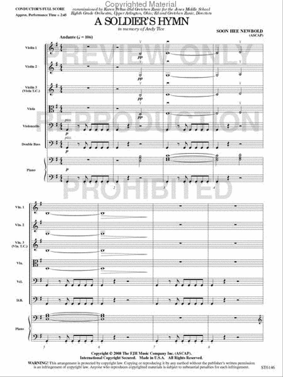A Soldier's Hymn String Orchestra scores gallery preview page 2
