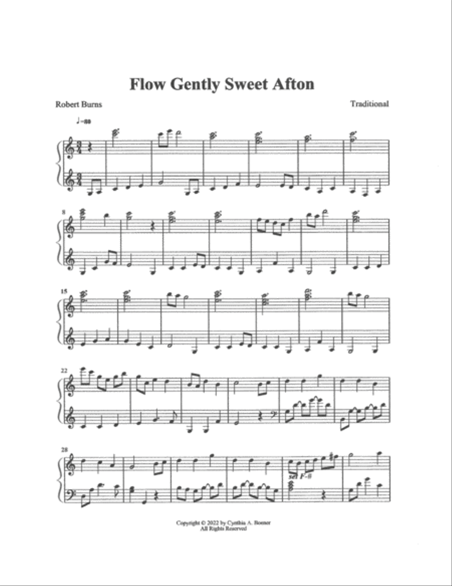 Flow Gently, Sweet Afton Flow Gently, Sweet Afton Harp scores gallery preview page 2