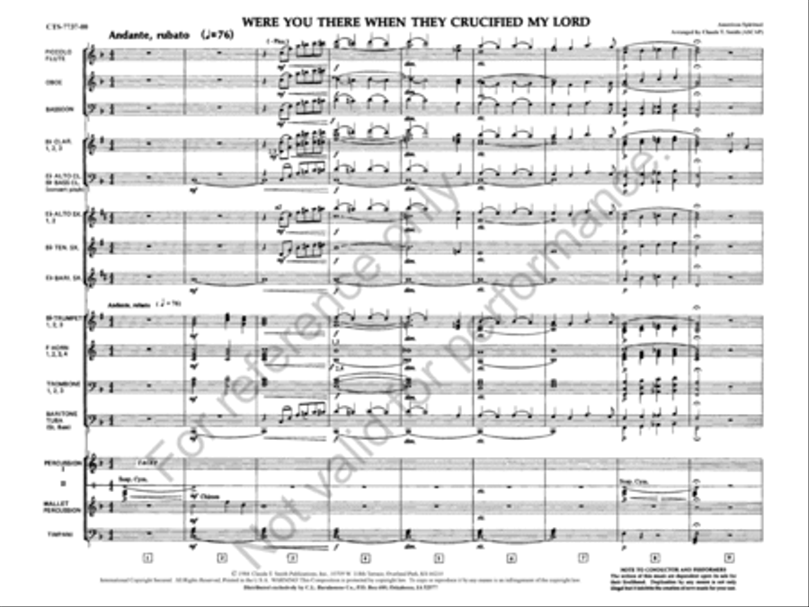 Were You There When They Crucified My Lord Concert Band scores gallery preview page 4