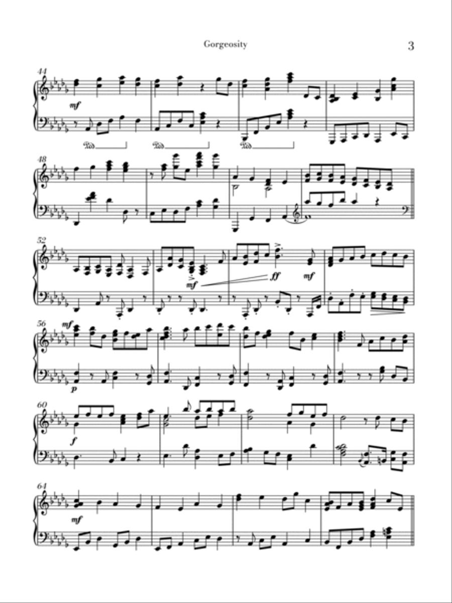 Gorgeosity Gorgeosity Piano Solo scores gallery preview page 3
