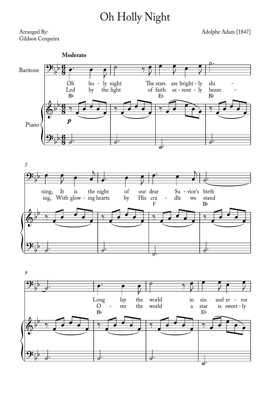 Oh Holy night Voice scores gallery preview page 1