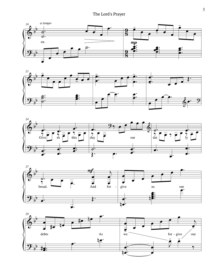 The Lord's Prayer Piano Solo scores gallery preview page 3