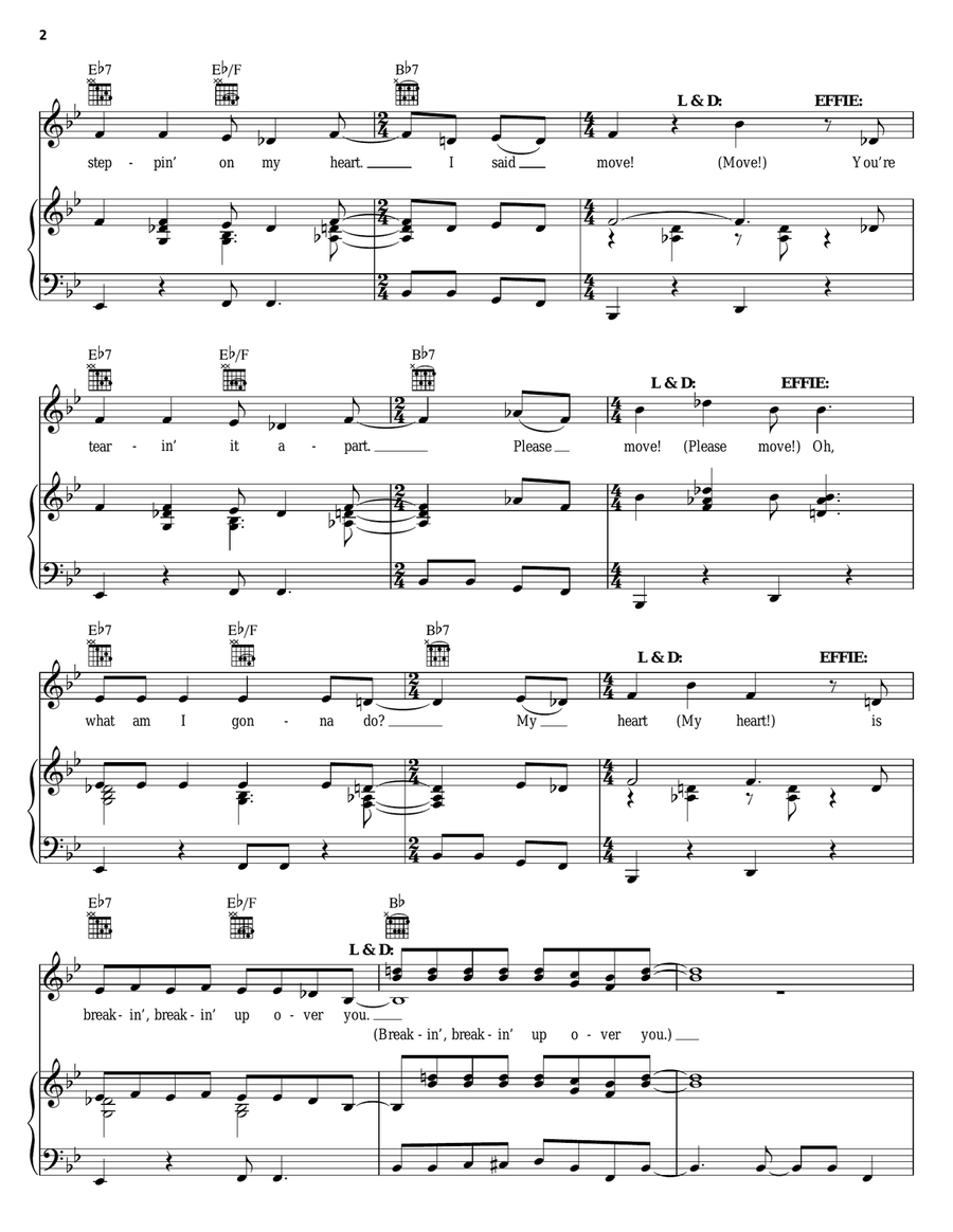 Move (You're Stepping On My Heart) Piano, Vocal, Guitar scores gallery preview page 2