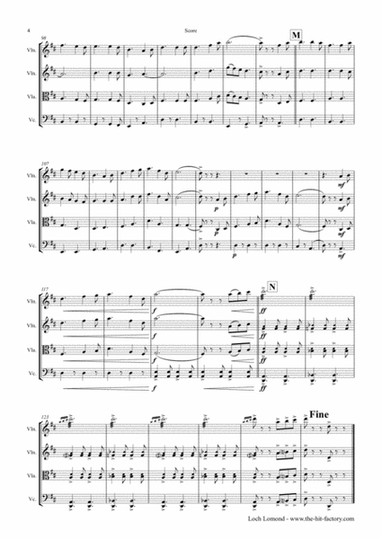 Loch Lomond - Celtic Traditional - String Quartet image number null