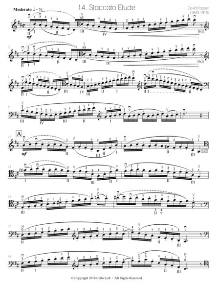 Popper (arr. Richard Aaron): Op. 73, Etude #14
