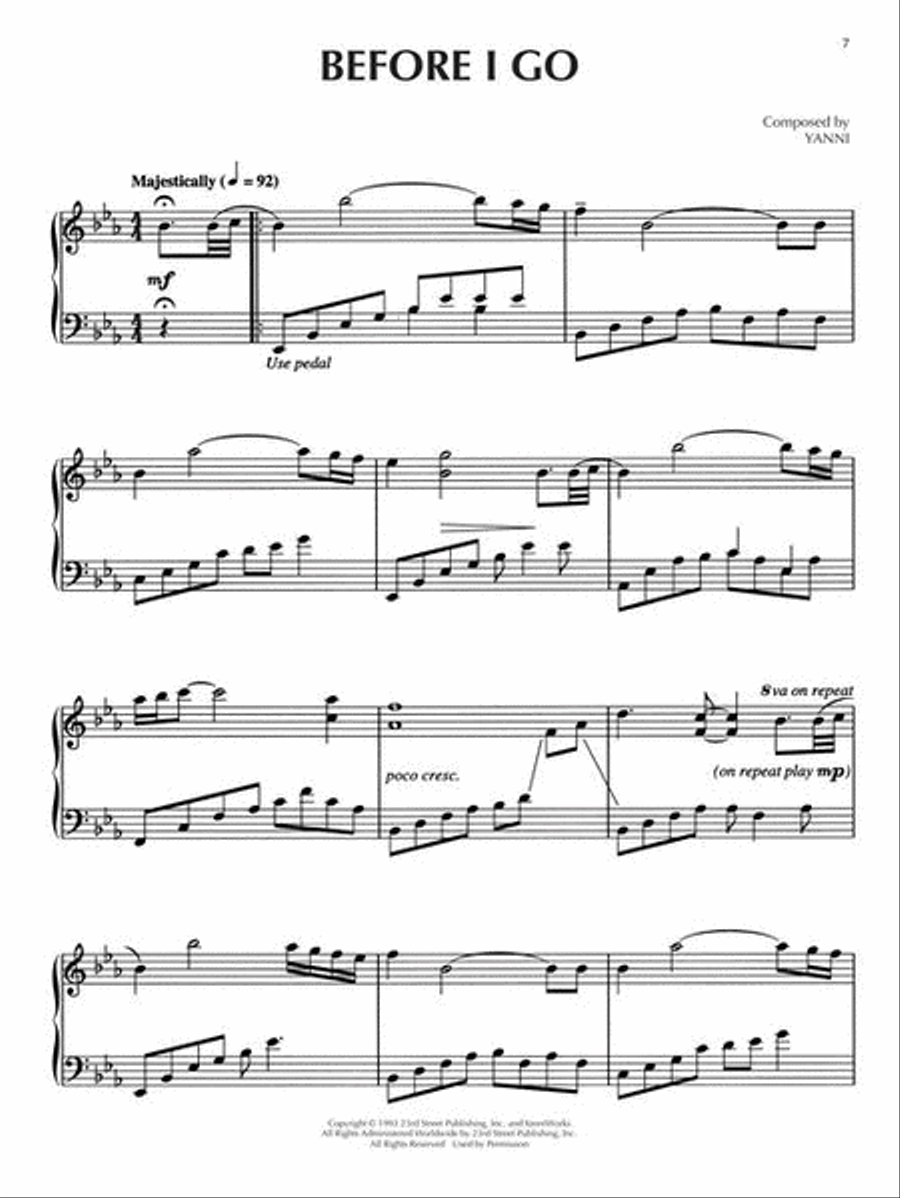 Best of Yanni – 2nd Edition Piano Solo scores gallery preview page 4