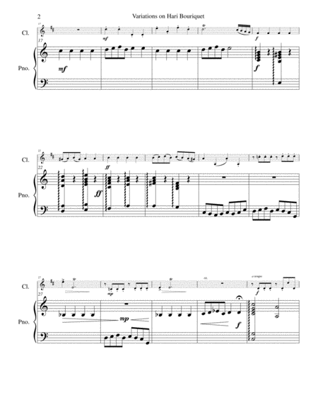 Variations on Hari Bouriquet for clarinet and piano image number null