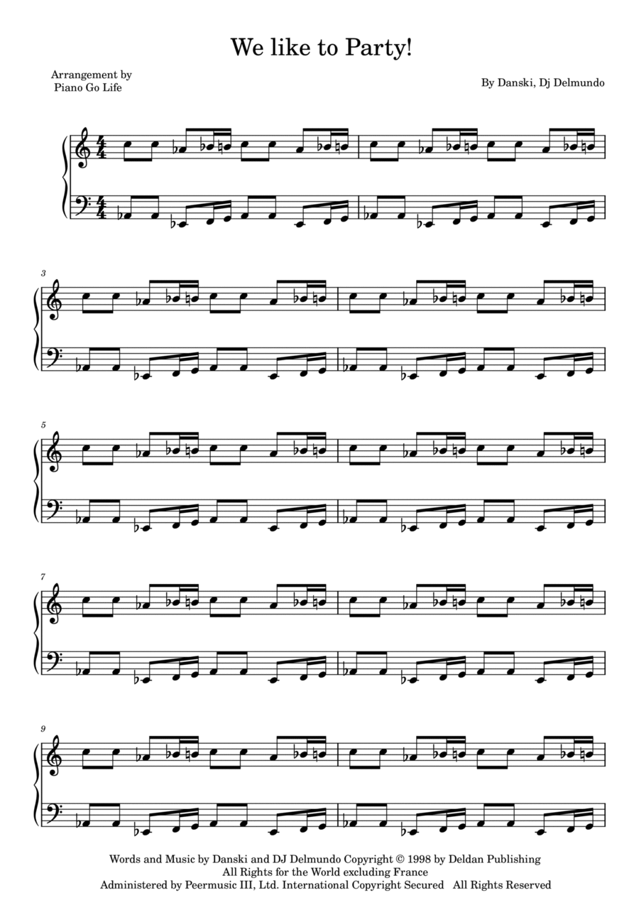 We Like To Party! Piano Solo scores gallery preview page 1