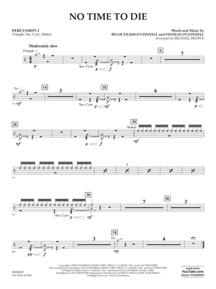 Book cover for No Time to Die (from No Time To Die) (arr. Michael Brown) - Percussion 2