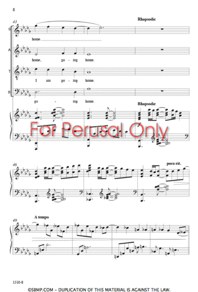 I'm Going Home - SATB Octavo image number null