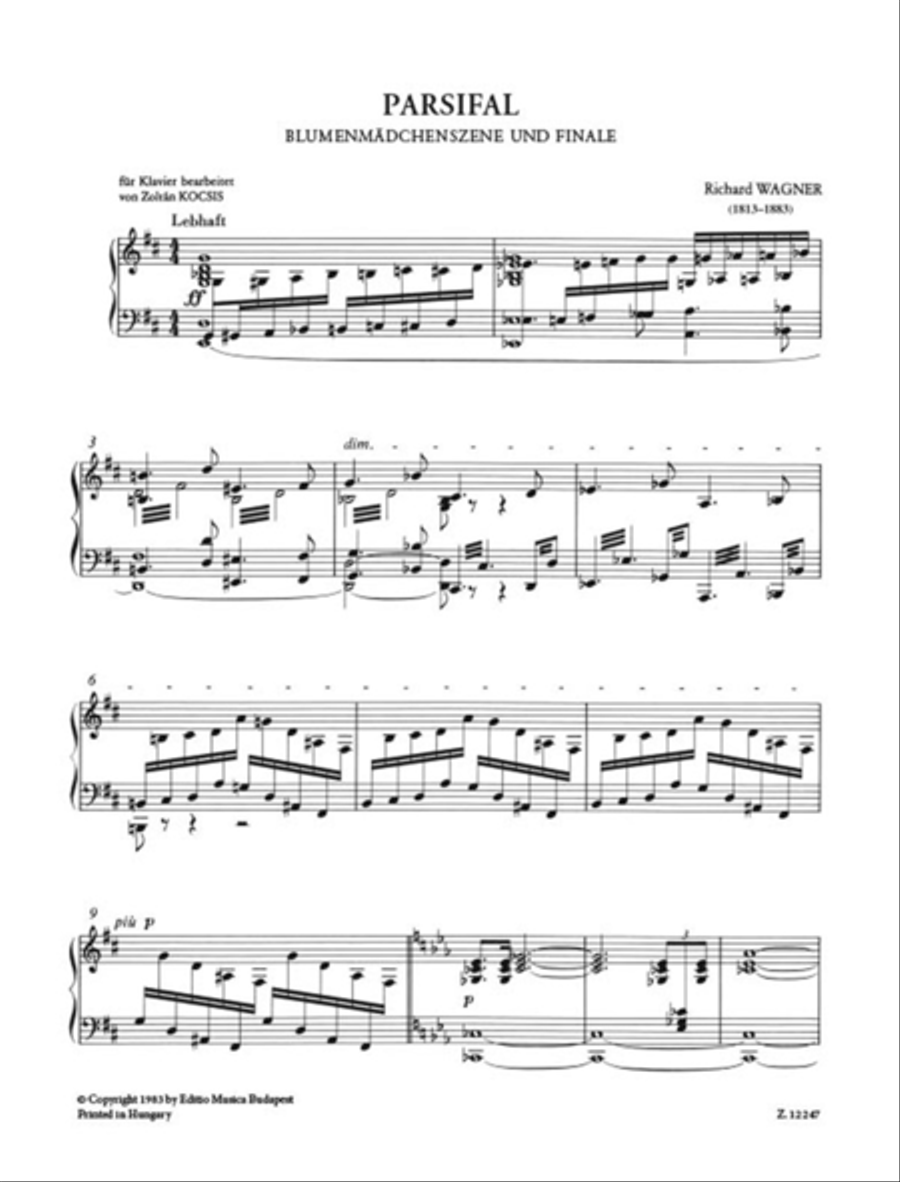 Parsifal Blumenmädchenszene und Finale Piano Solo scores gallery preview page 2