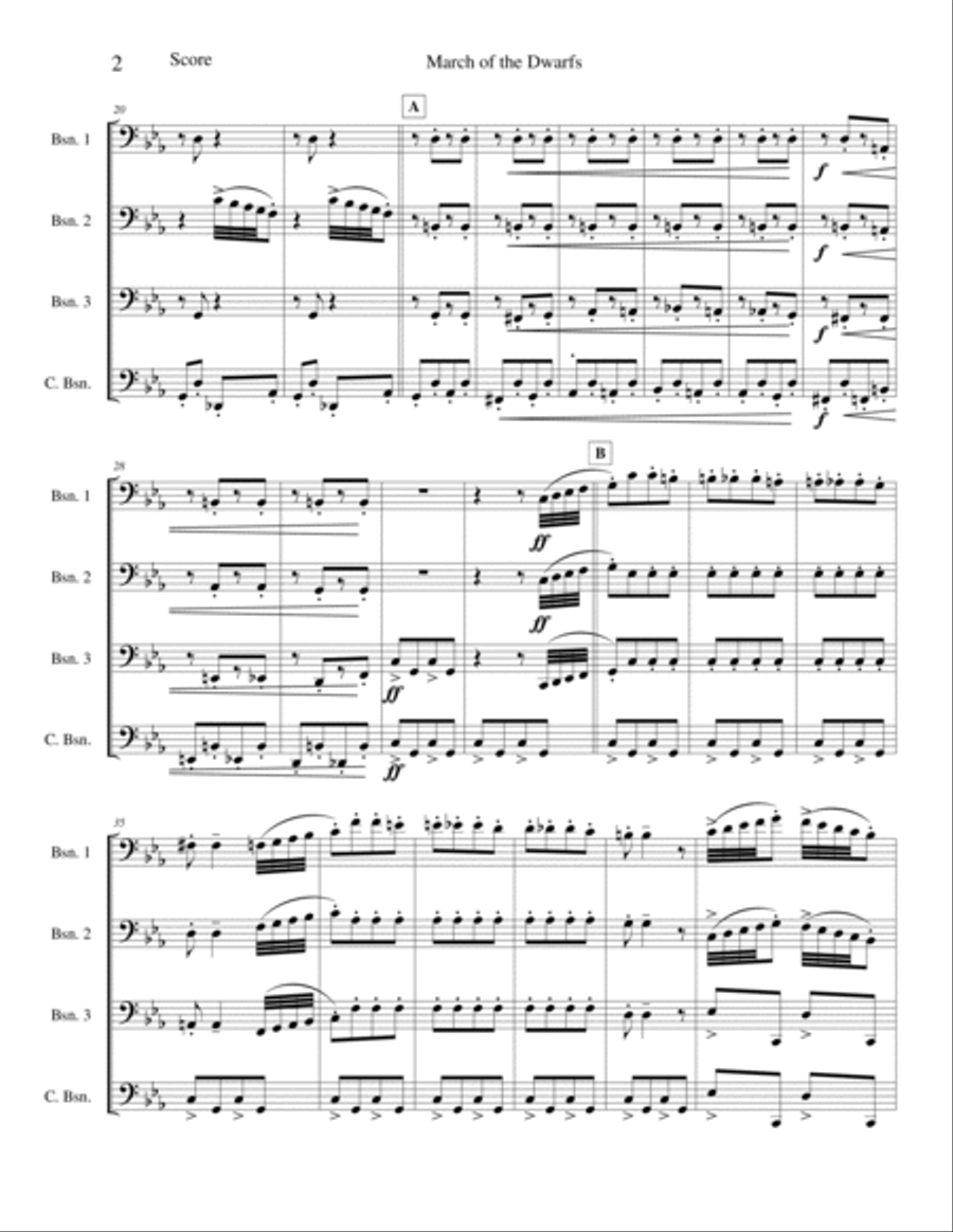 March of the Drawfs March of the Drawfs Bassoon Quartet scores gallery preview page 2